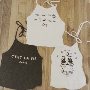 Brandy Melville Sachi Halter Crop Tops